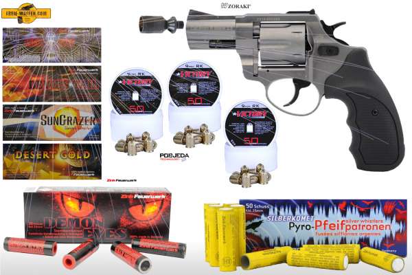 Schreckschuss Silvester Set XXL Zoraki R1 2,5 Zoll Revolver inkl. 150 Stk. Effekt + 150 Stk. 9 mm R.K.