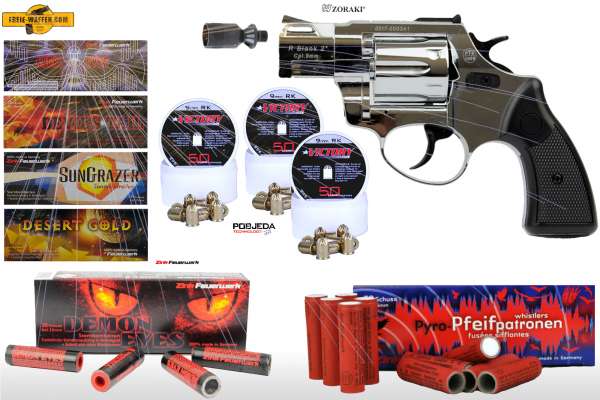 Schreckschuss Silvester Set XXL Zoraki R2 2 Zoll Revolver inkl. 150 Stk. Effekt + 150 Stk. 9 mm R.K.