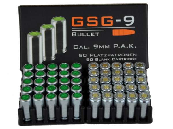 Platzpatronen GSG-9 Bullet 9 mm P.A.K., 50 Stk.