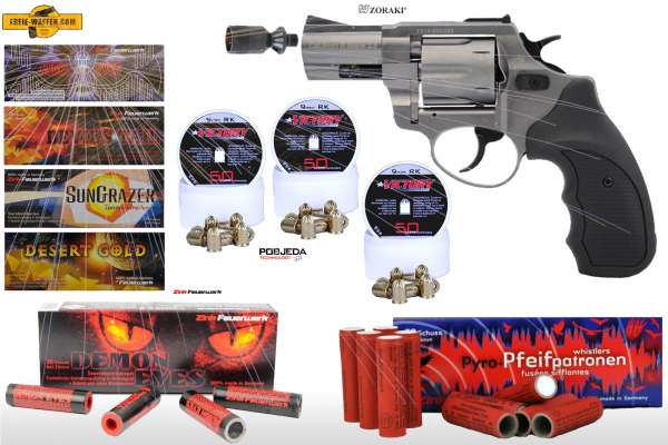 Schreckschuss Silvester Set XXL Zoraki R1 2,5 Zoll Revolver inkl. 150 Stk. Effekt + 150 Stk. 9 mm R.K.