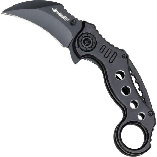 Haller Karambit Taschenmesser schwarz