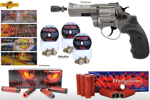 Schreckschuss Silvester Set XXL Zoraki R2 2 Zoll Revolver inkl. 150 Stk. Effekt + 150 Stk. 9 mm R.K.