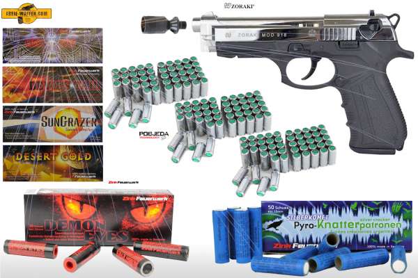 Schreckschuss Silvester Set XXL Zoraki 918 inkl. 150 Stk. Effekt + 150 Stk. 9mm P.A.K.