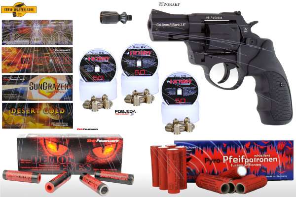 Schreckschuss Silvester Set XXL Zoraki R1 2,5 Zoll Revolver inkl. 150 Stk. Effekt + 150 Stk. 9 mm R.K.