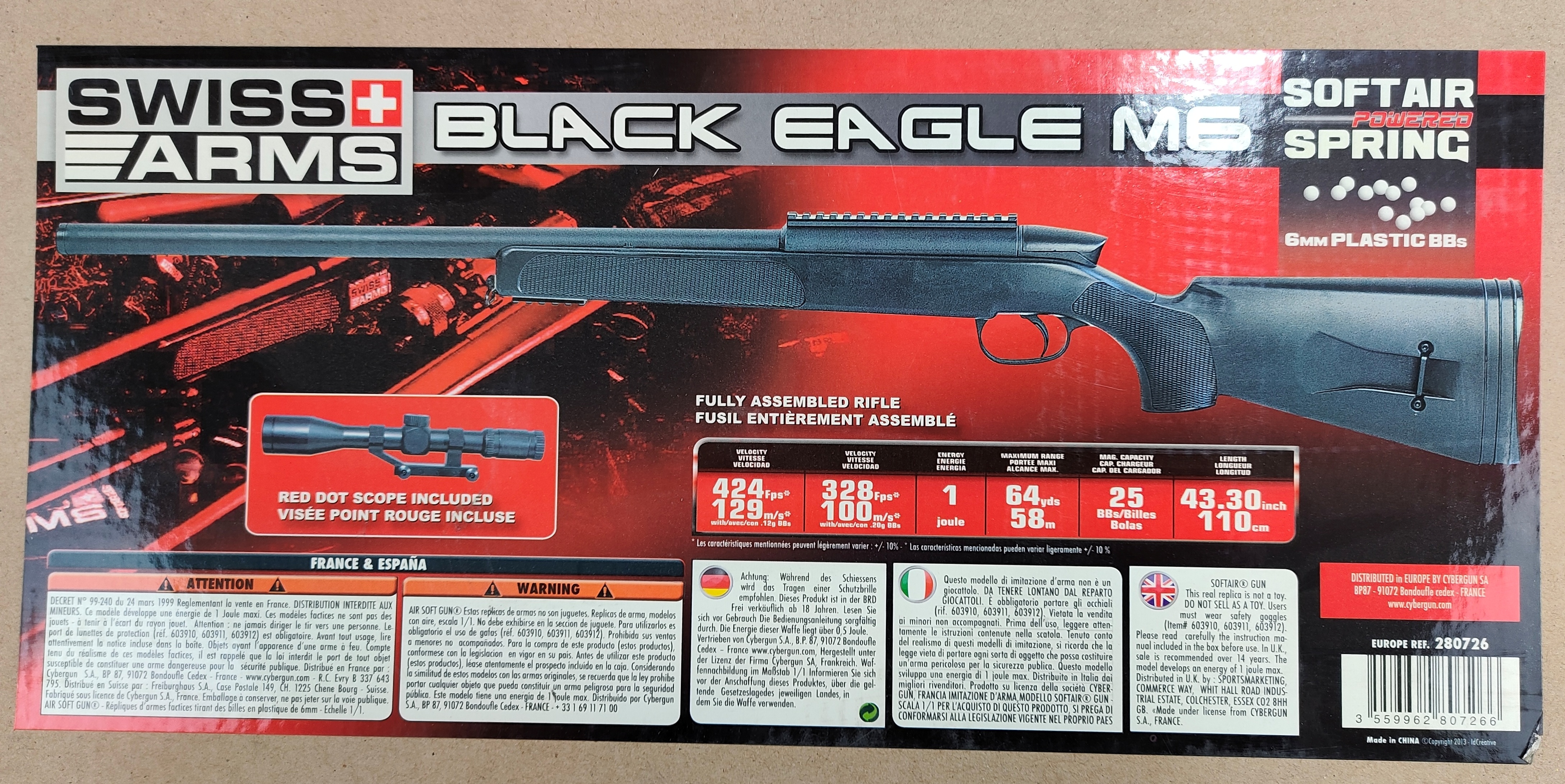 Softair / Airsoft Gewehr Swiss Arms Black Eagle M6 Federdruck