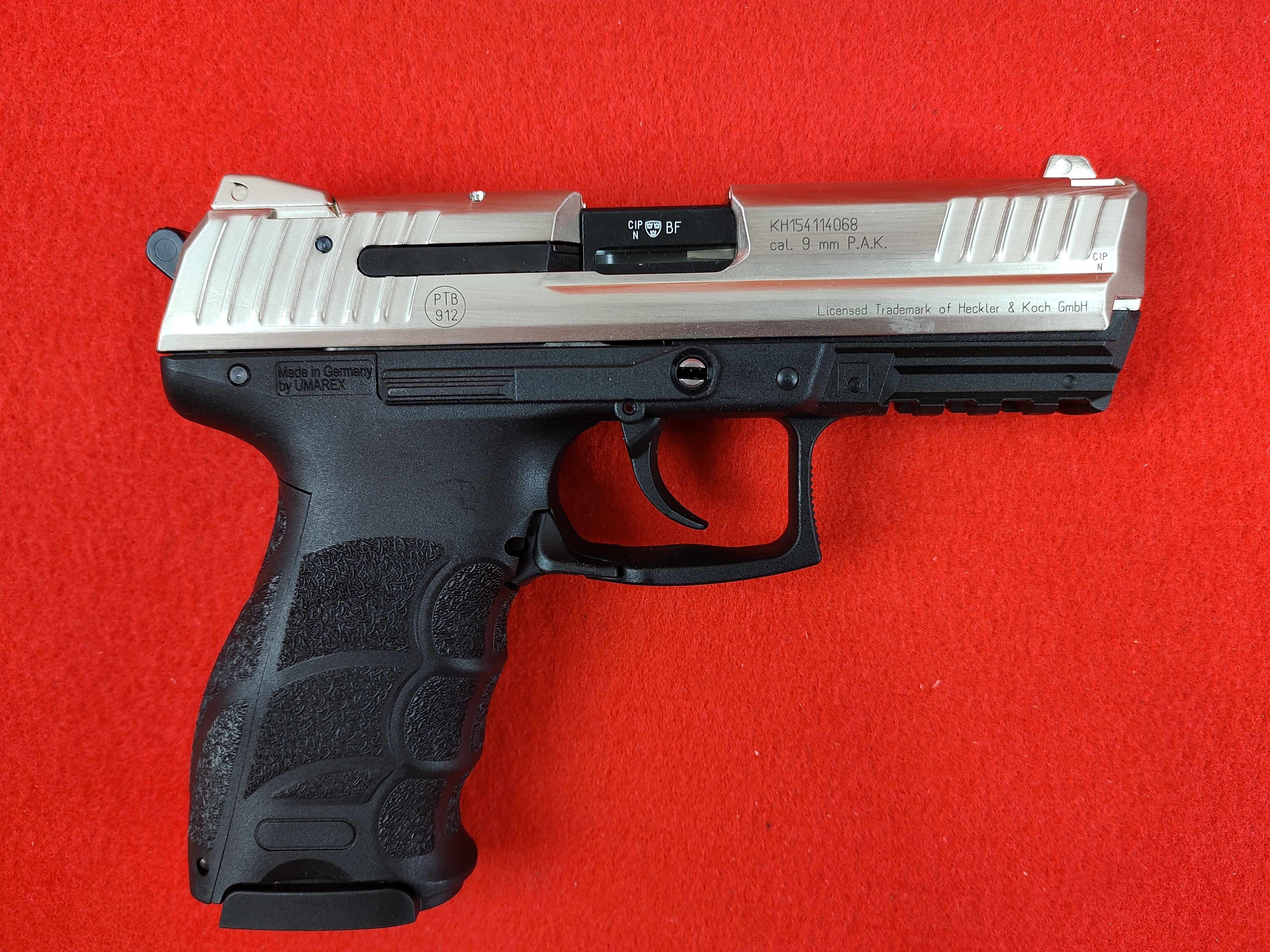 H&K P30 9mm P.A.K. (PTB 912) Steel Finish