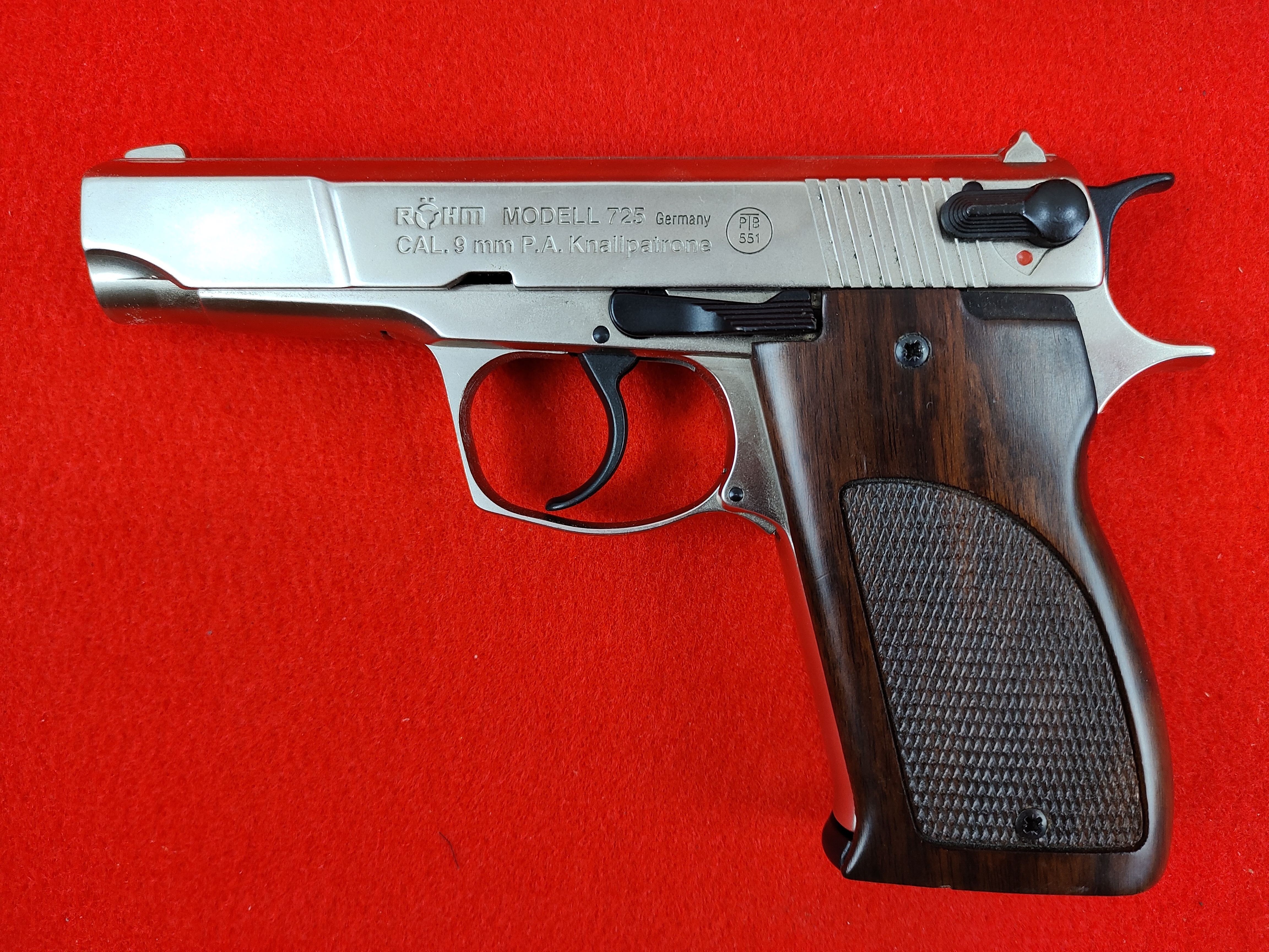 Rhm Modell 725 9mm P.A.K. (PTB 551) vernickelt HG