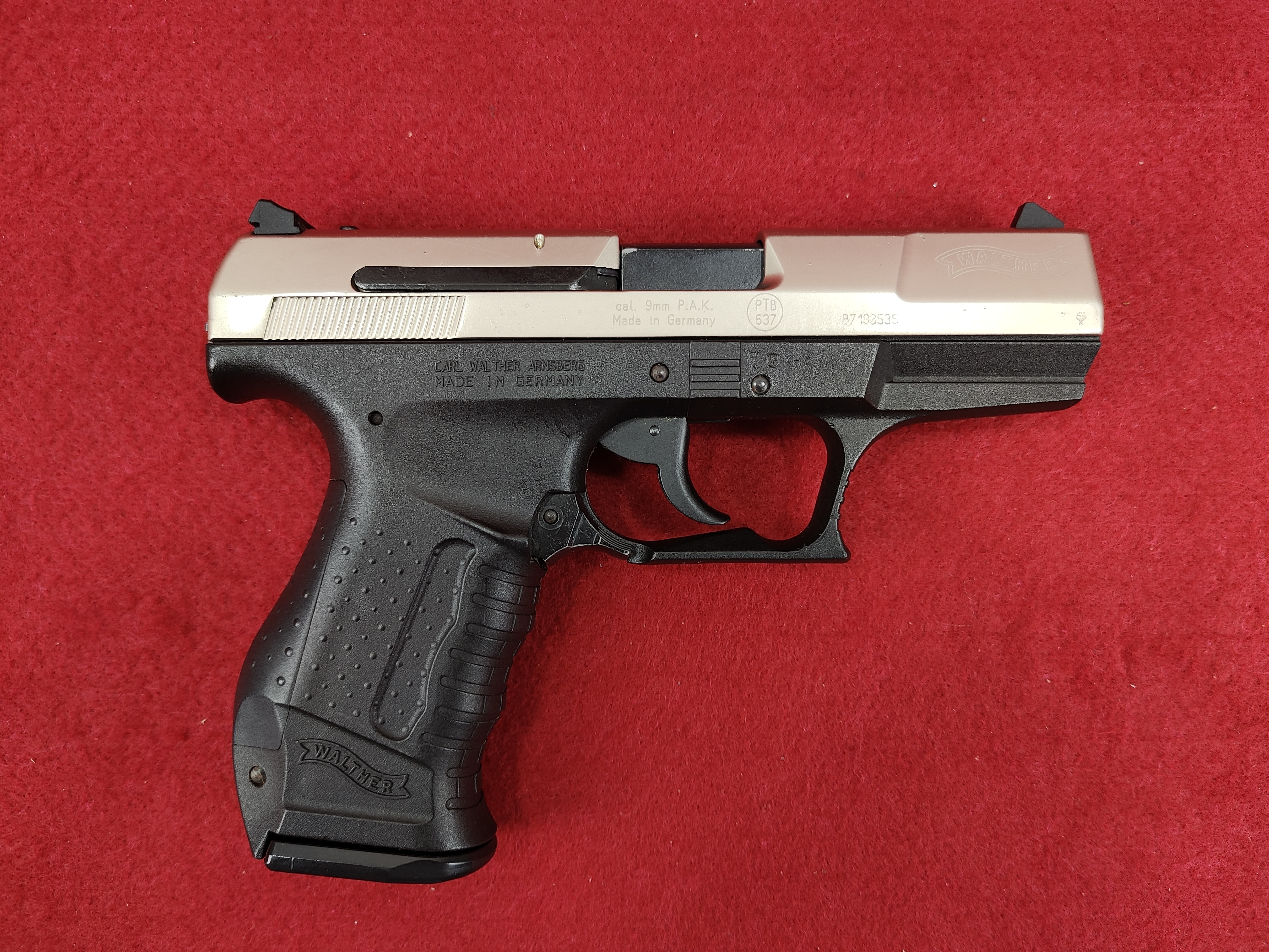 Walther P99 9mm P.A.K. (PTB 637) vernickelt