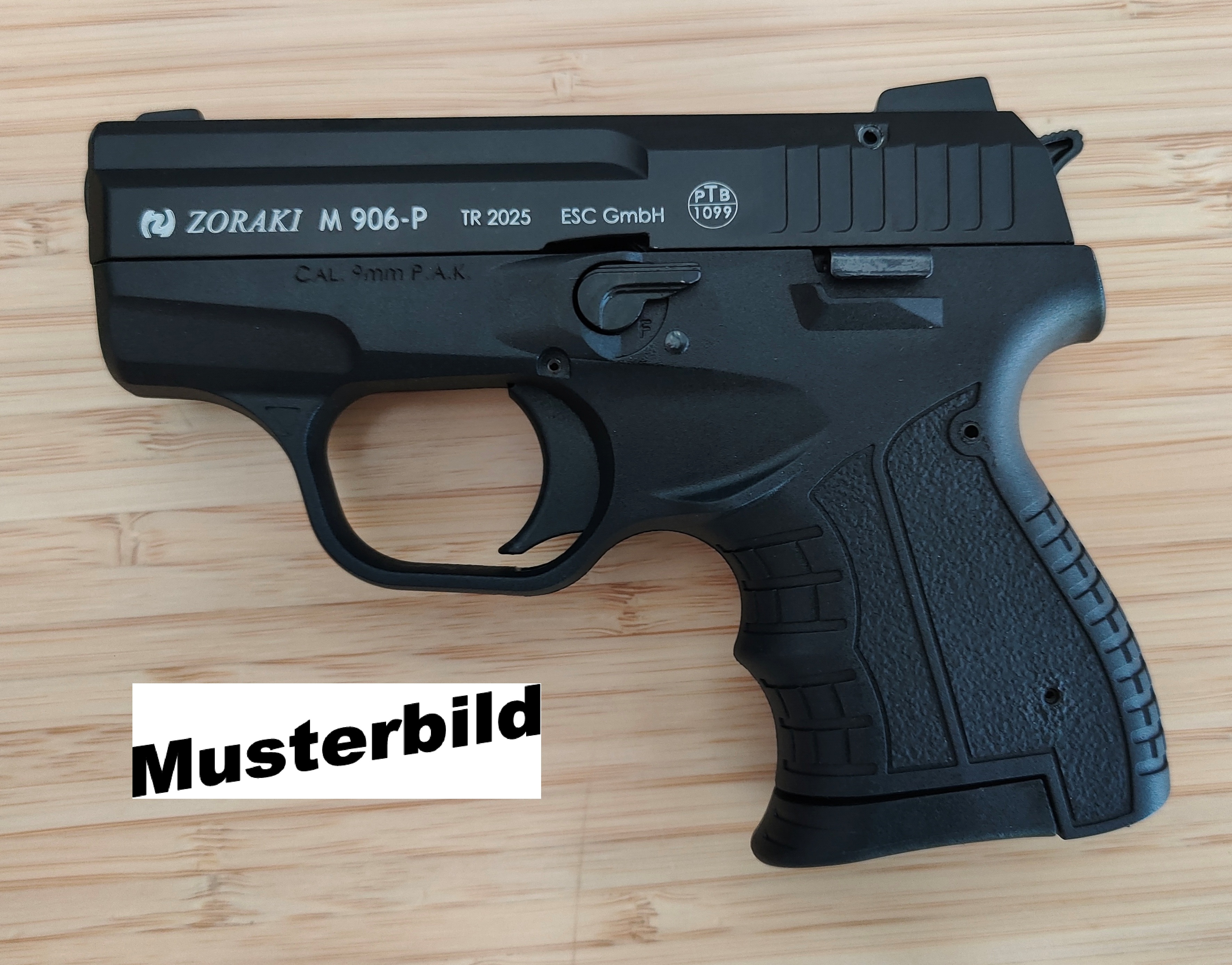 ZORAKI 906 Schreckschusspistole / Gaspistole 9 mm P.A.K. schwarz 2. Wahl (ohne Laufgewinde)