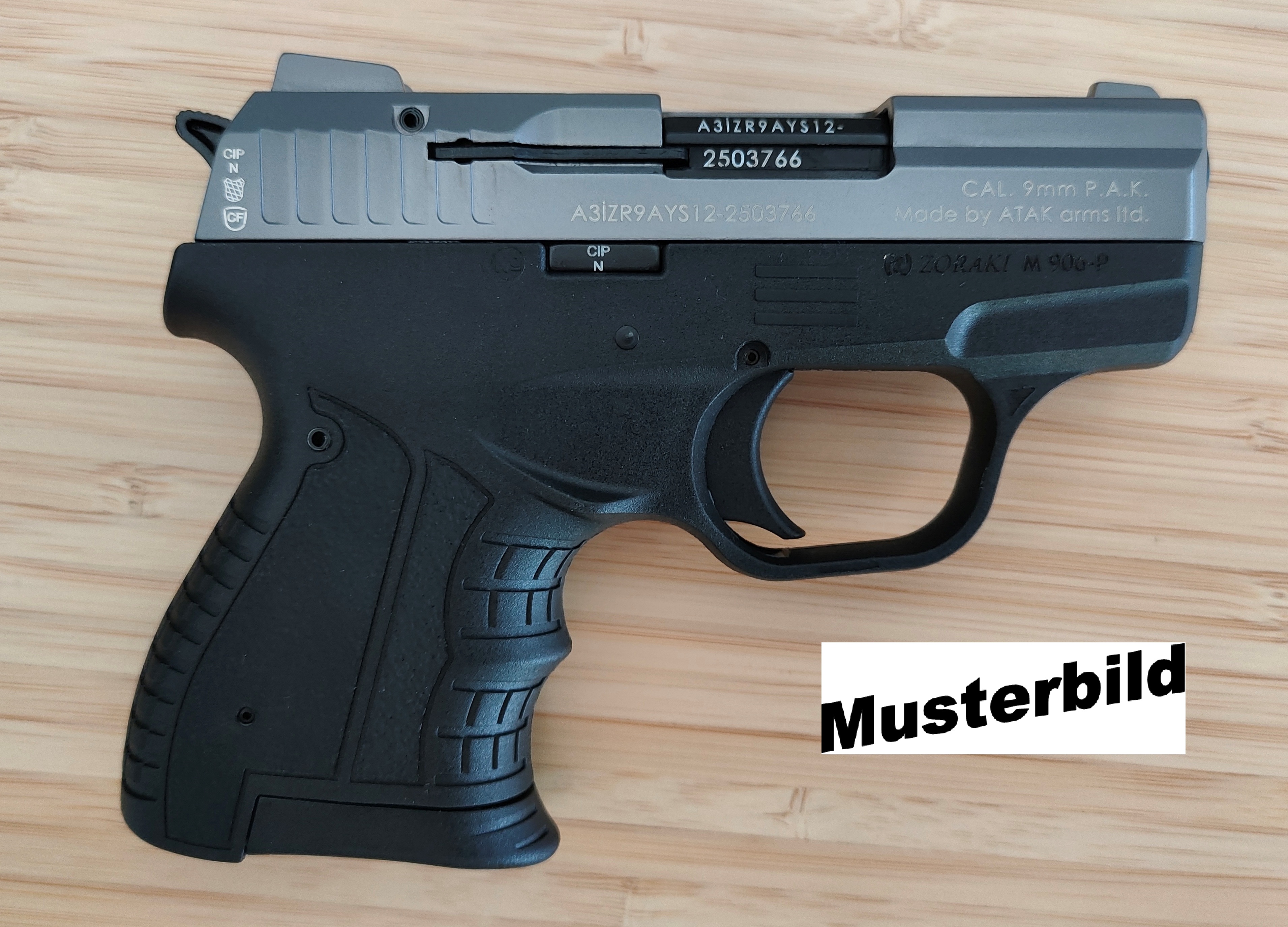 ZORAKI 906 Schreckschusspistole / Gaspistole 9 mm P.A.K. titan 2. Wahl