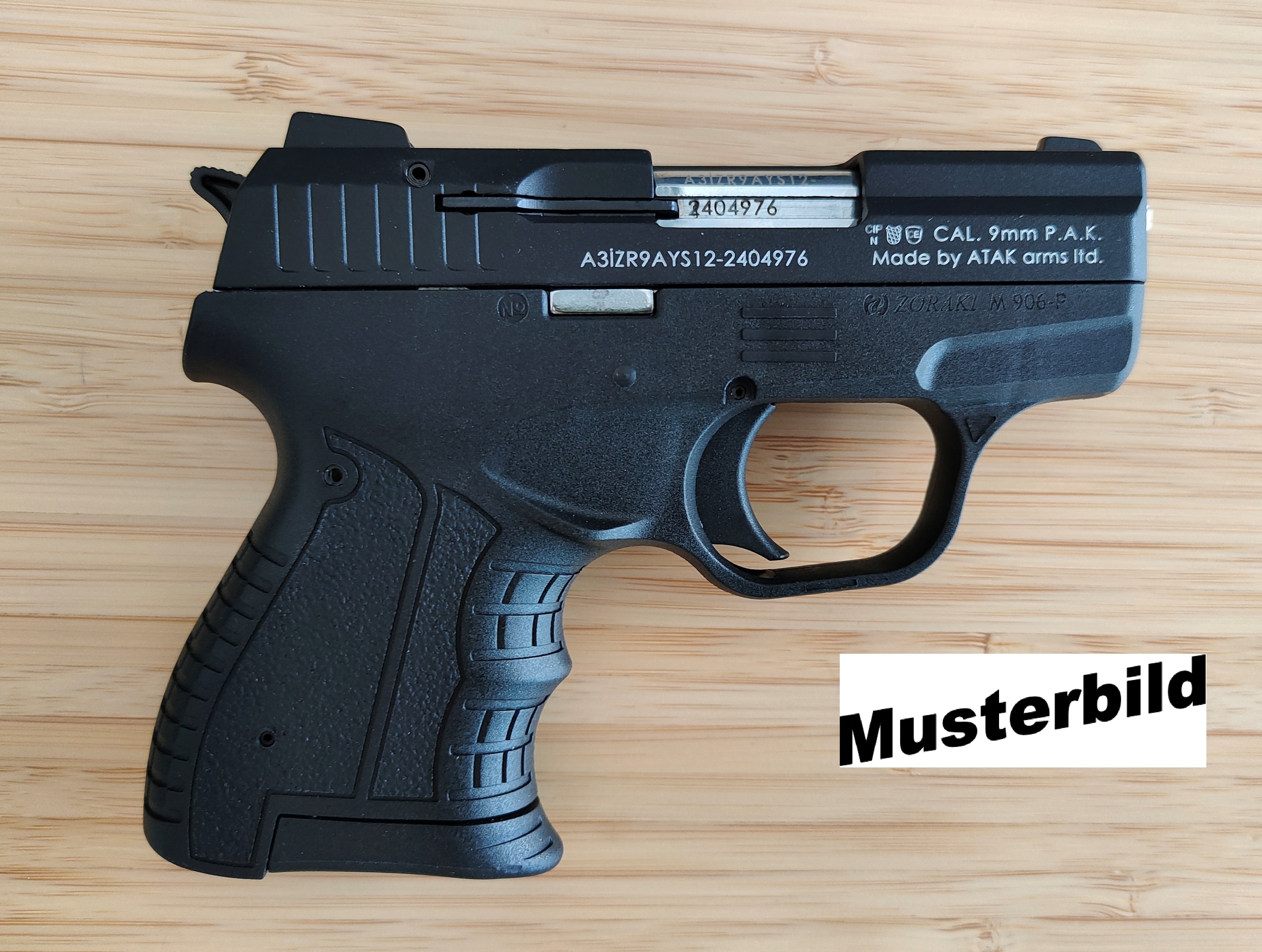 ZORAKI 906 Schreckschusspistole / Gaspistole 9 mm P.A.K. schwarz-chrom 2. Wahl
