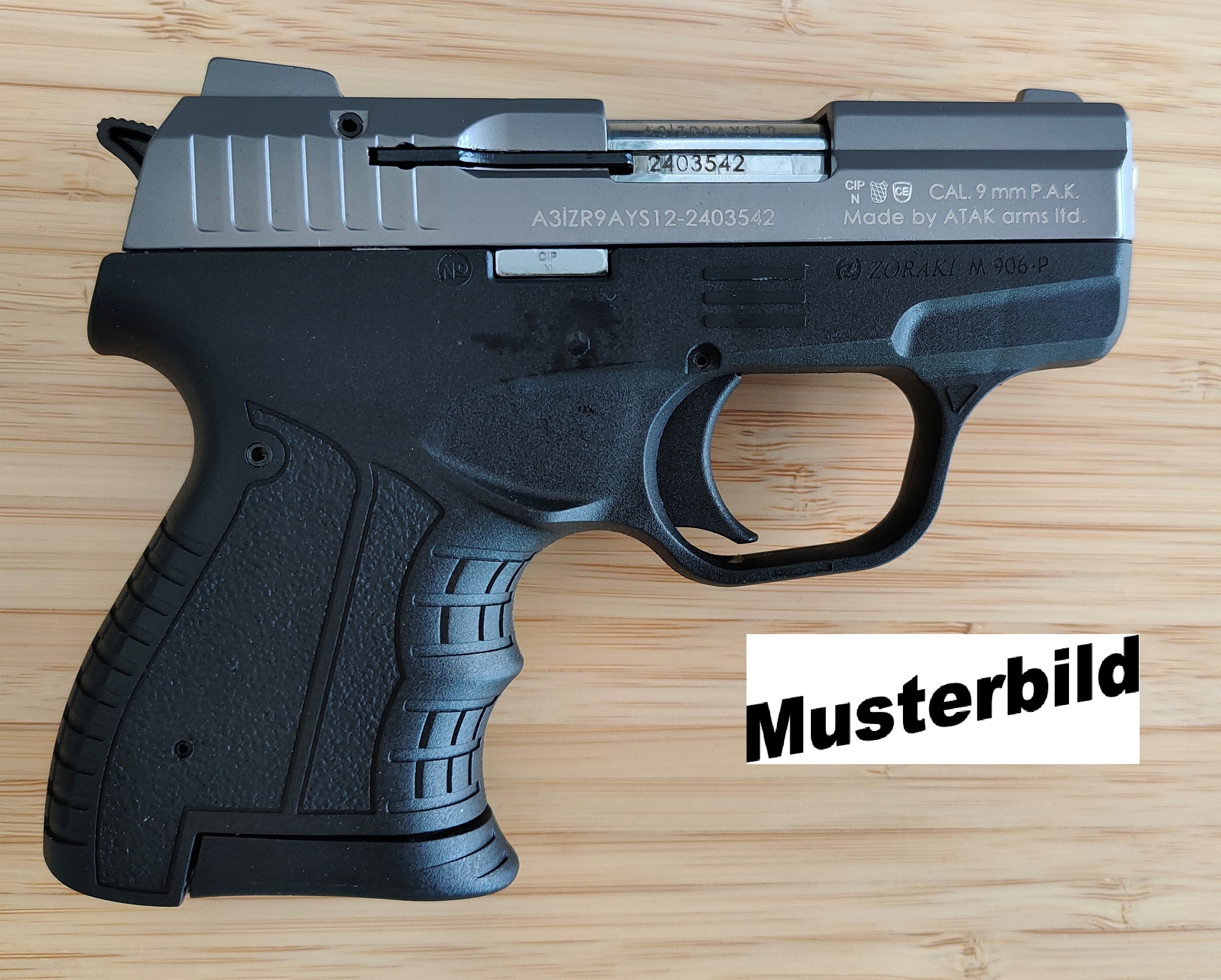 ZORAKI 906 Schreckschusspistole / Gaspistole 9 mm P.A.K. titan-chrom 2. Wahl