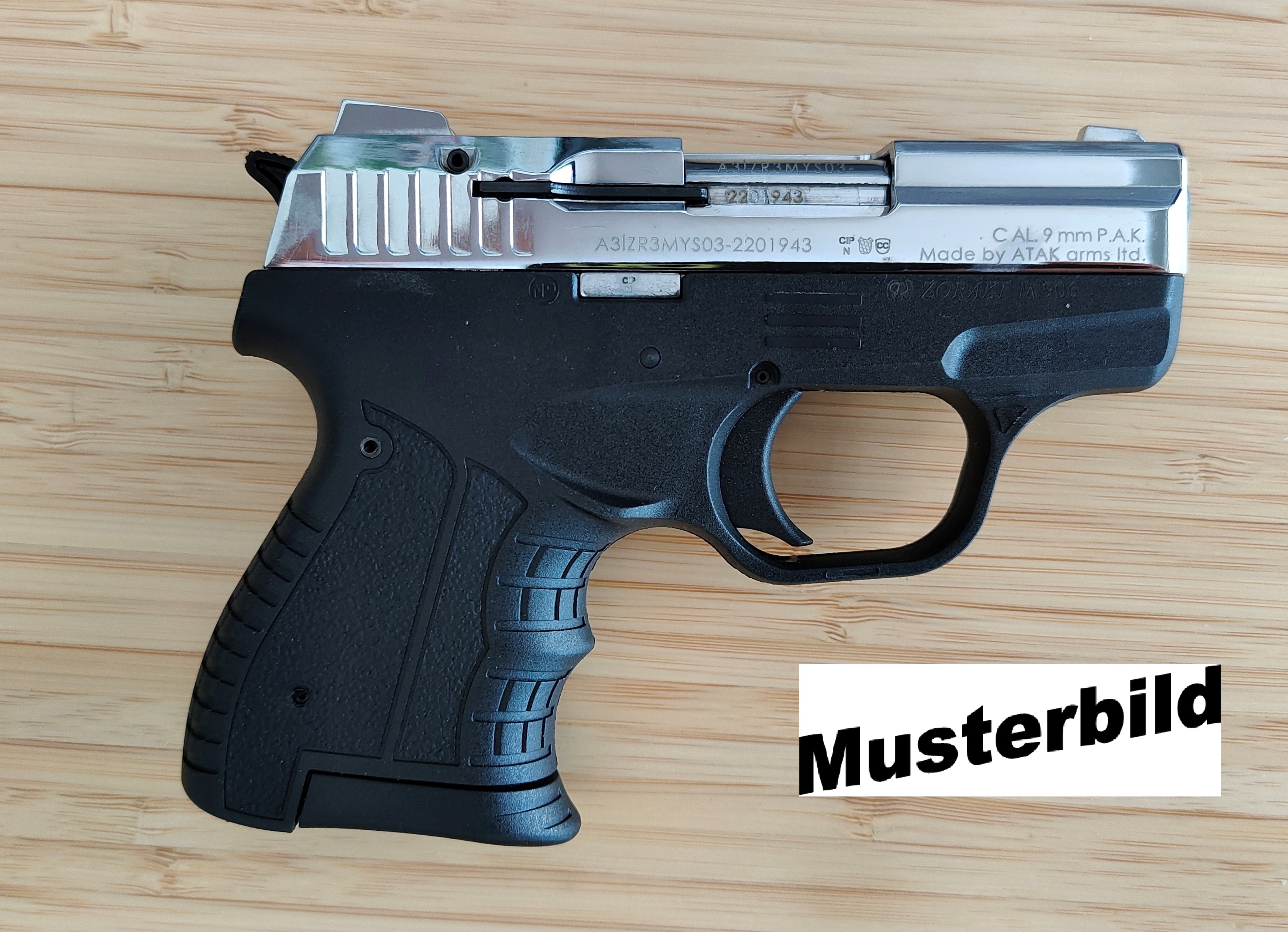 ZORAKI 906 Schreckschusspistole / Gaspistole 9 mm P.A.K. chrom 2. Wahl