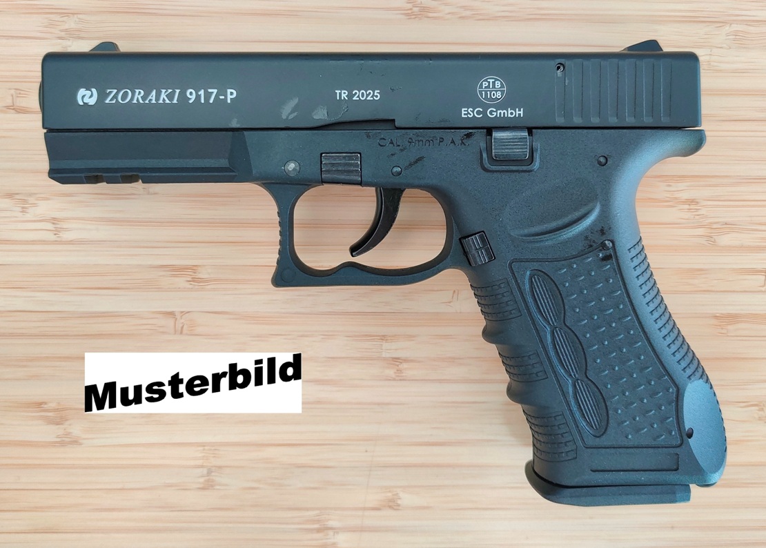 ZORAKI 917-P Schreckschusspistole / Gaspistole 9 mm P.A.K. schwarz 2. Wahl