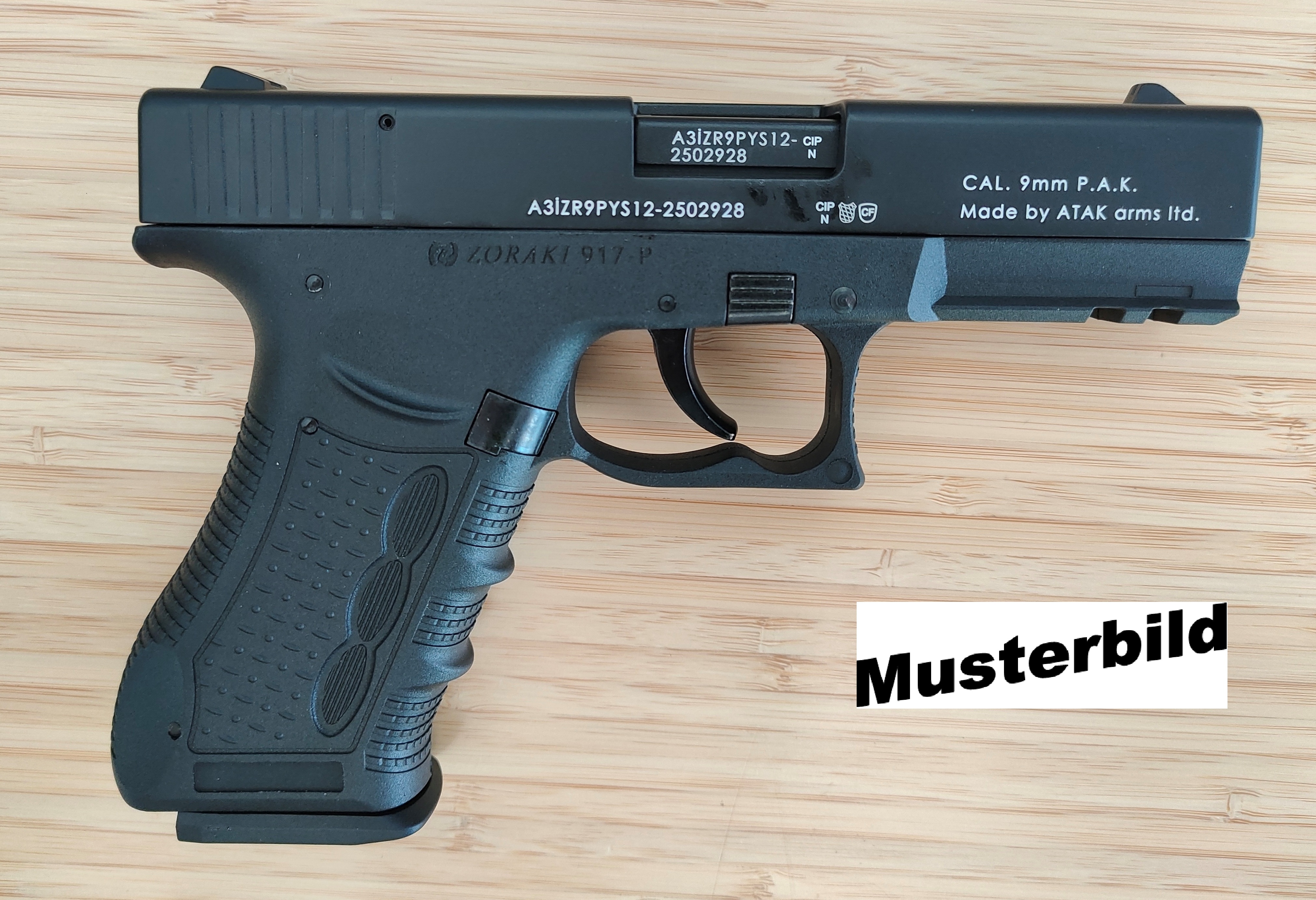 ZORAKI 917-P Schreckschusspistole / Gaspistole 9 mm P.A.K. schwarz 2. Wahl