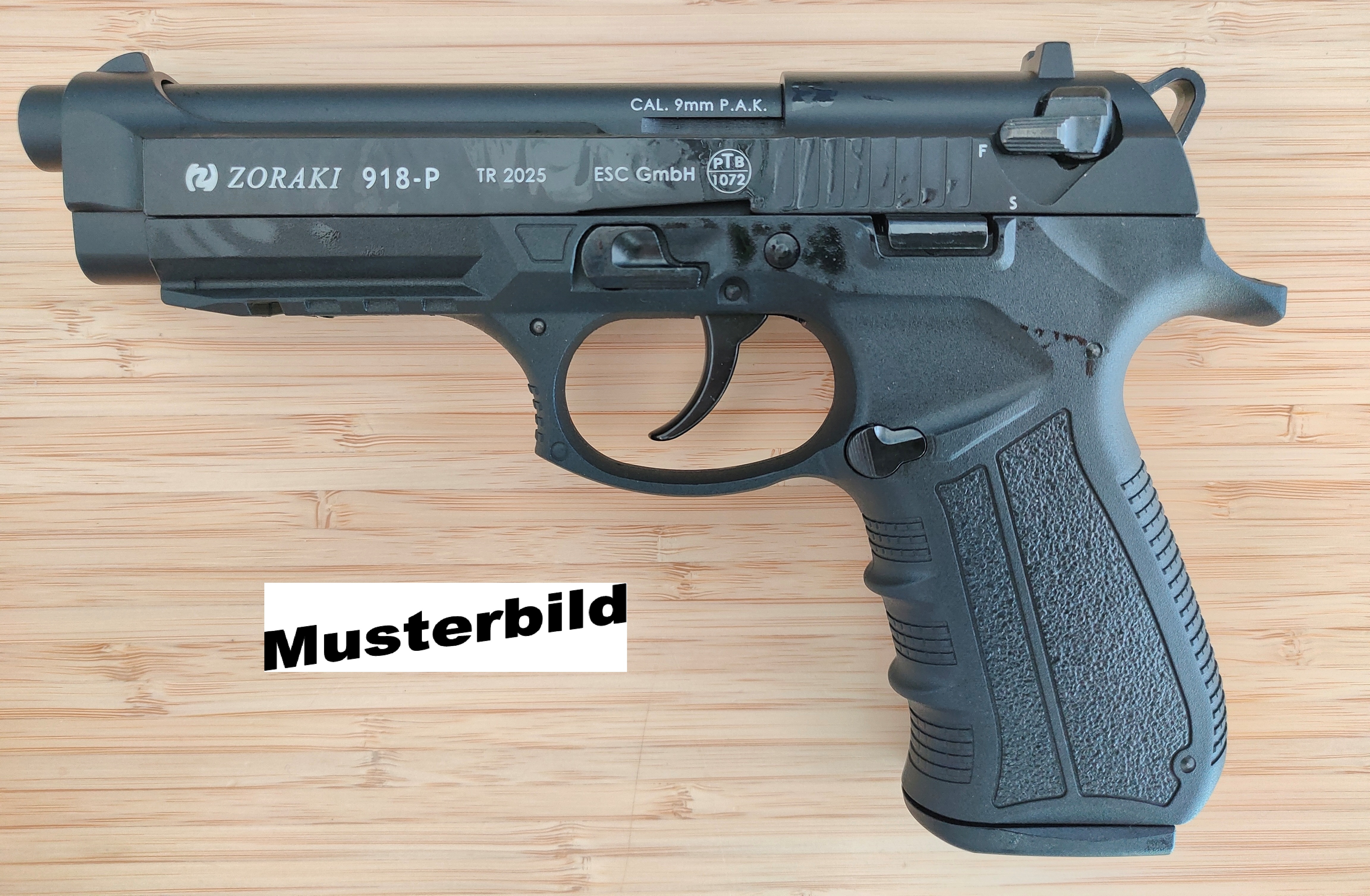 ZORAKI 918-P Schreckschusspistole / Gaspistole 9 mm P.A.K. schwarz 2. Wahl