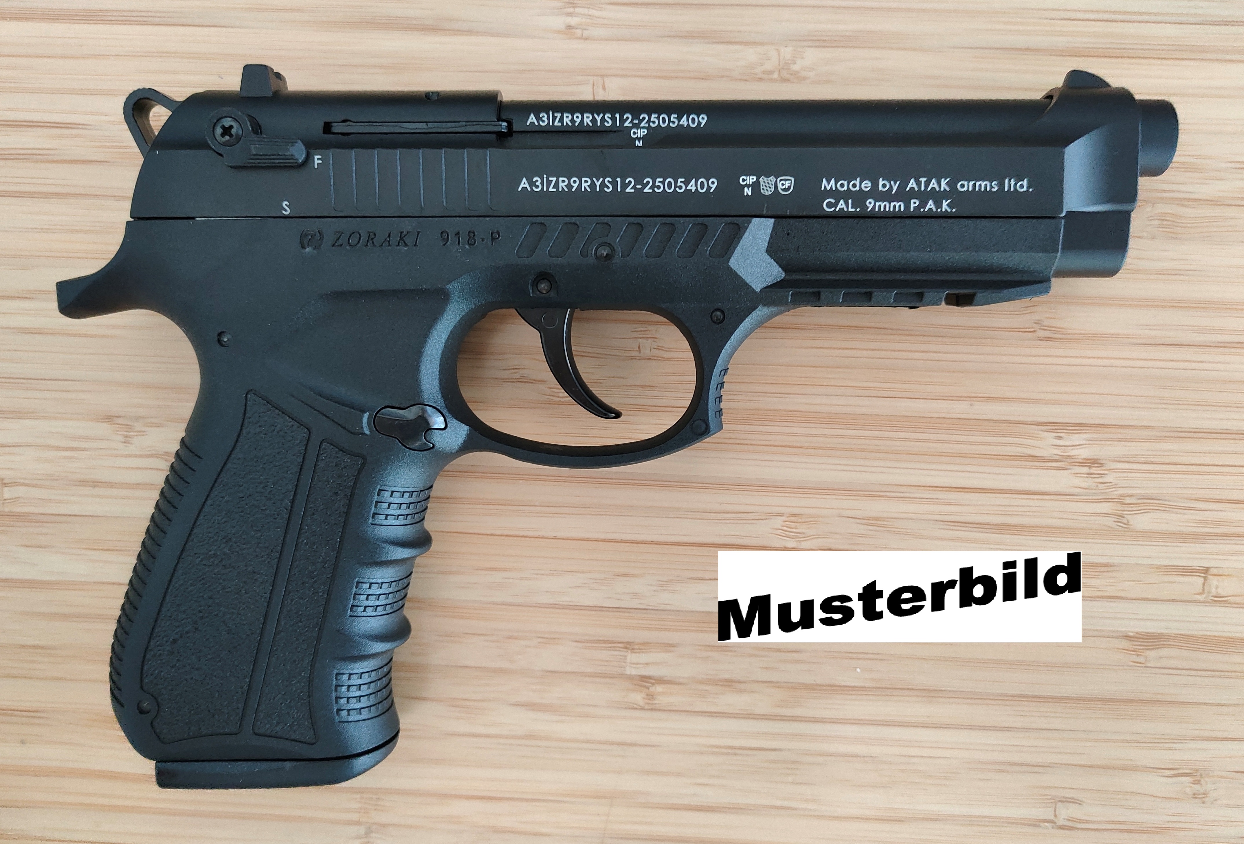 ZORAKI 918-P Schreckschusspistole / Gaspistole 9 mm P.A.K. schwarz 2. Wahl