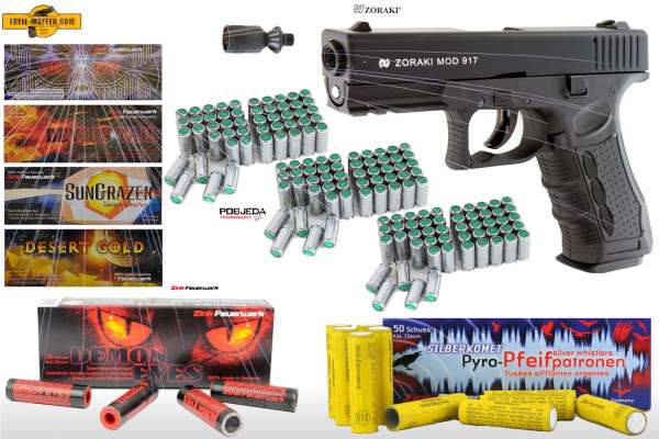 Schreckschuss Silvester Set XXL Zoraki 917 inkl. 150 Stk. Effekt + 150 Stk. 9mm P.A.K.