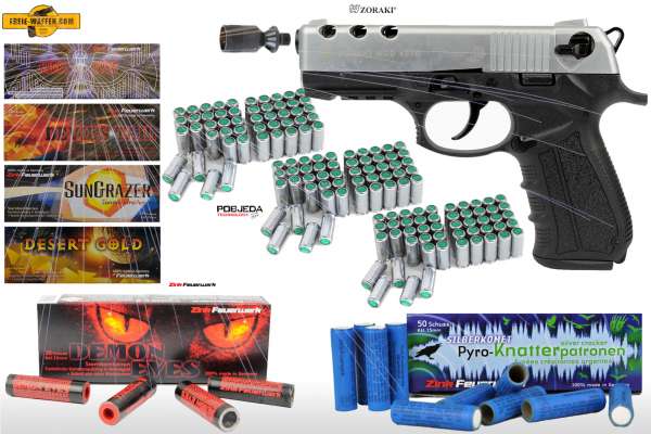 Schreckschuss Silvester Set XXL Zoraki 4918 inkl. 150 Stk. Effekt + 150 Stk. 9mm P.A.K.