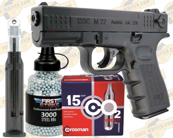 Aktion: ISSC M22 Luftpistole Set -BlowBack-Magazin- 4,5mm BB + Co² Kapseln