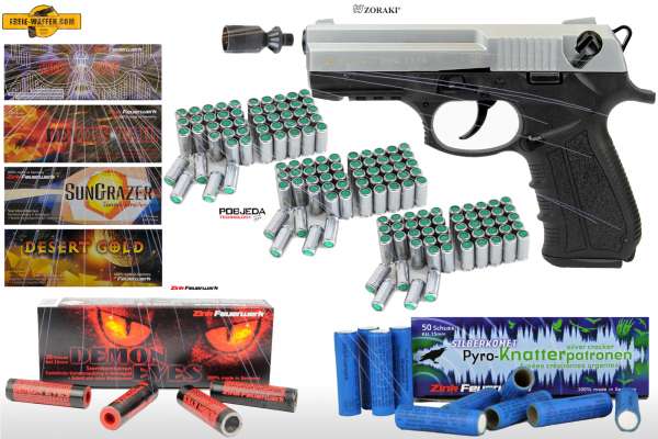 Schreckschuss Silvester Set XXL Zoraki 2918 inkl. 150 Stk. Effekt + 150 Stk. 9mm P.A.K.