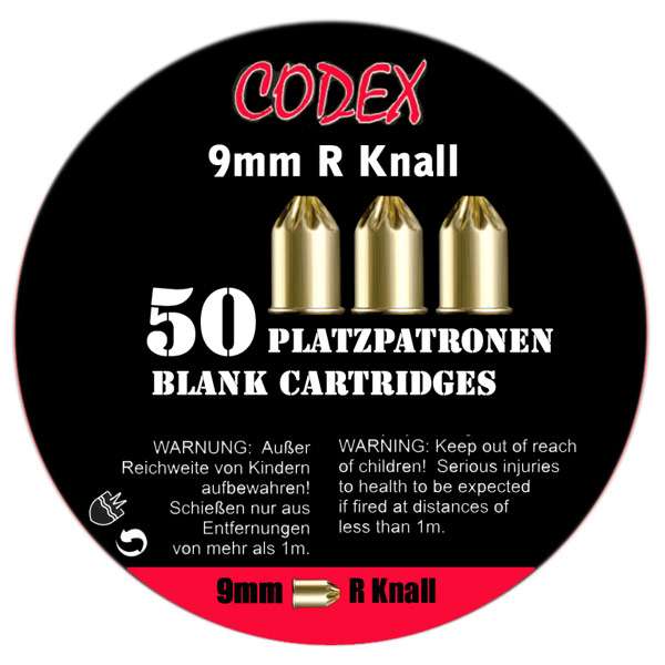ki47882000_Platzpatronen Codex Kaliber 9 mm R Knall, 50 Stk.