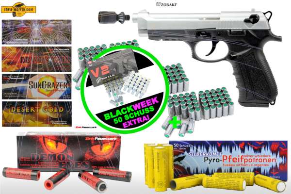 Black Friday Week: Top Aktion! Schreckschuss Silvester Set XXL Zoraki 918+ Munition