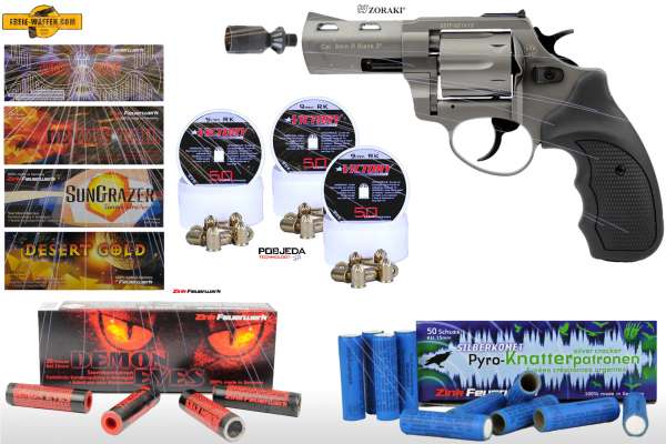 Schreckschuss Silvester Set XXL Zoraki R2 2 Zoll Revolver inkl. 150 Stk. Effekt + 150 Stk. 9 mm R.K.