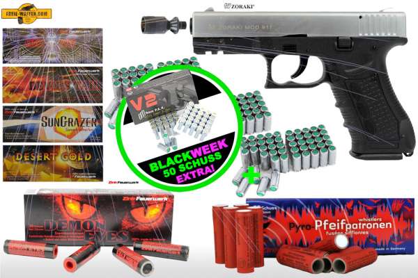 Black Friday Week: Top Aktion! Schreckschuss Silvester Set XXL Zoraki 917+ Munition