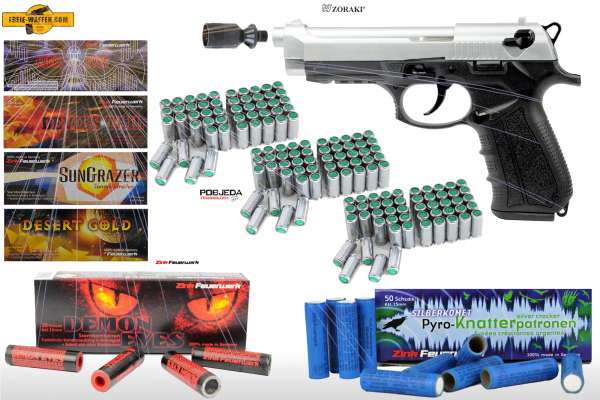 Schreckschuss Silvester Set XXL Zoraki 918 inkl. 150 Stk. Effekt + 150 Stk. 9mm P.A.K.