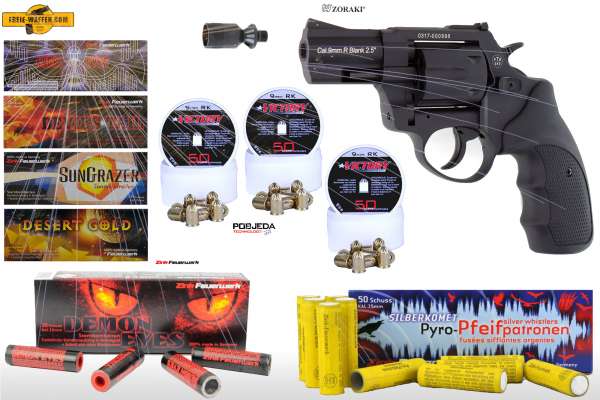 Schreckschuss Silvester Set XXL Zoraki R1 2,5 Zoll Revolver inkl. 150 Stk. Effekt + 150 Stk. 9 mm R.K.