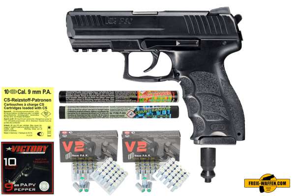 Heckler & Koch P30 Komplett Set Schreckschuss Pistole 9mm P.A.K brüniert