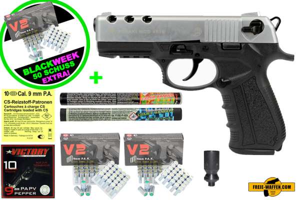 Black Friday Week: Top Aktion! ZORAKI 4918 - Komplett Set -Schreckschusspistole 9 mm P.A.K. matt ch