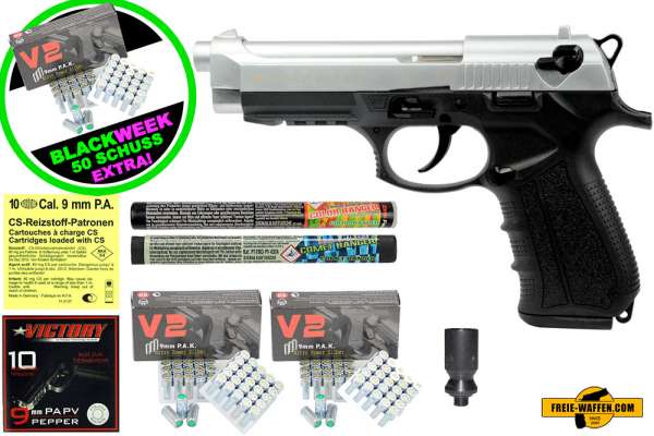 Black Friday Week: Top Aktion! ZORAKI 918 - Komplett Set -Schreckschusspistole / Gaspistole 9 mm P.A