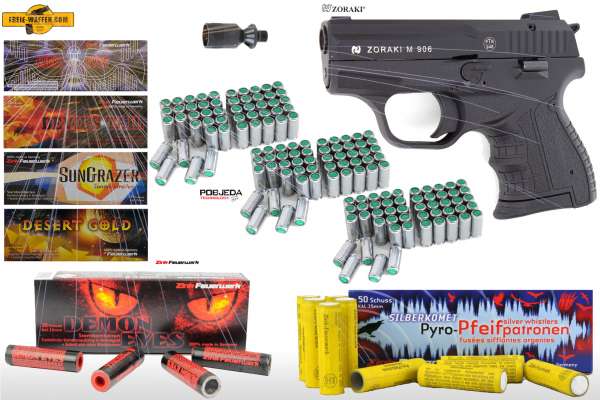 Schreckschuss Silvester Set XXL Zoraki 906 inkl. 150 Stk. Effekt + 150 Stk. 9mm P.A.K.