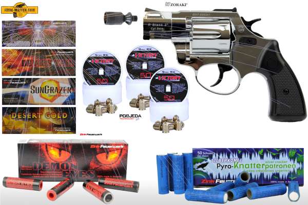 Schreckschuss Silvester Set XXL Zoraki R2 2 Zoll Revolver inkl. 150 Stk. Effekt + 150 Stk. 9 mm R.K.